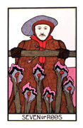 Seven of Rods Tarot card in Aquarian Tarot deck