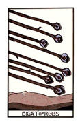 Eight of Rods Tarot card in Aquarian Tarot deck