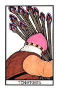 Ten of Rods Tarot card in Aquarian Tarot deck