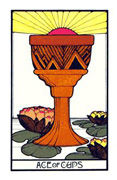 Ace of Cups Tarot card in Aquarian Tarot deck