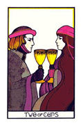 Two of Cups Tarot card in Aquarian Tarot deck