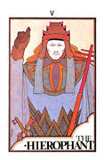 The Hierophant Tarot card in Aquarian deck