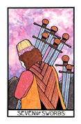 Seven of Swords Tarot card in Aquarian Tarot deck