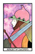 Knight of Swords Tarot card in Aquarian deck