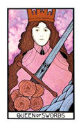 Queen of Swords Tarot card in Aquarian Tarot deck