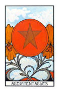 Ace of Coins Tarot card in Aquarian Tarot deck