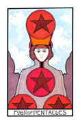 Four of Coins Tarot card in Aquarian Tarot deck