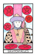 Six of Coins Tarot card in Aquarian Tarot deck