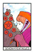 Seven of Coins Tarot card in Aquarian Tarot deck