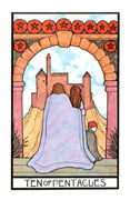 Ten of Coins Tarot card in Aquarian deck