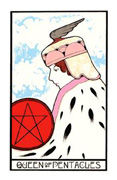 Queen of Coins Tarot card in Aquarian deck