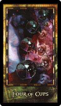 Four of Cups Tarot card in Archeon Tarot deck