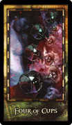 Four of Cups Tarot card in Archeon Tarot deck