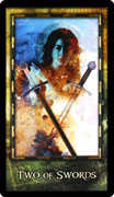 Two of Swords Tarot card in Archeon Tarot deck
