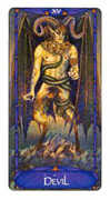 The Devil Tarot card in Art Nouveau deck