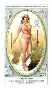 The World Tarot card in Cagliostro Tarot deck