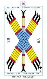 Seven of Clubs Tarot card in Cagliostro Tarot deck
