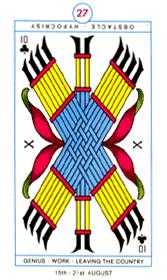 Ten of Clubs Tarot card in Cagliostro Tarot deck