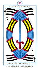 Seven of Spades Tarot card in Cagliostro Tarot deck