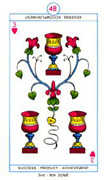 Three of Hearts Tarot card in Cagliostro deck