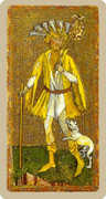 The Fool Tarot card in Cary-Yale Visconti Tarocchi Tarot deck