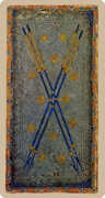 Four of Wands Tarot card in Cary-Yale Visconti Tarocchi deck