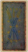 Five of Wands Tarot card in Cary-Yale Visconti Tarocchi Tarot deck