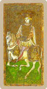 Knight of Wands Tarot card in Cary-Yale Visconti Tarocchi Tarot deck