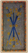 Three of Swords Tarot card in Cary-Yale Visconti Tarocchi deck