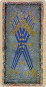 Six of Swords Tarot card in Cary-Yale Visconti Tarocchi Tarot deck