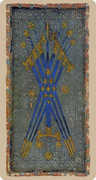 Seven of Swords Tarot card in Cary-Yale Visconti Tarocchi deck