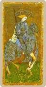 Knight of Swords Tarot card in Cary-Yale Visconti Tarocchi Tarot deck