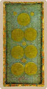 Seven of Coins Tarot card in Cary-Yale Visconti Tarocchi Tarot deck