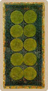 Ten of Coins Tarot card in Cary-Yale Visconti Tarocchi deck