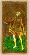 Page of Coins Tarot card in Cary-Yale Visconti Tarocchi Tarot deck