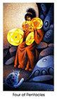 cat-people - Four of Coins