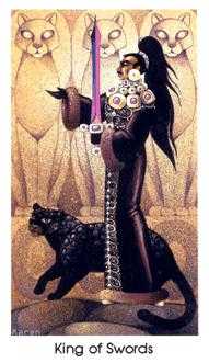 King of Swords Tarot card in Cat People Tarot deck