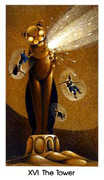 The Tower Tarot card in Cat People deck