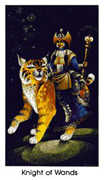 Knight of Wands Tarot card in Cat People Tarot deck