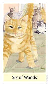 Six of Wands Tarot card in Cat's Eye Tarot deck