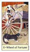 Wheel of Fortune Tarot card in Cat's Eye deck