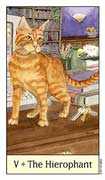 The Hierophant Tarot card in Cat's Eye deck