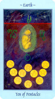 Ten of Coins Tarot card in Celestial Tarot deck