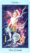 Three of Wands Tarot card in Celestial Tarot deck