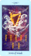 Seven of Wands Tarot card in Celestial deck