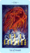 Ten of Wands Tarot card in Celestial Tarot deck