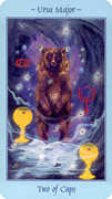 Two of Cups Tarot card in Celestial deck