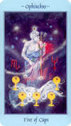 Five of Cups Tarot card in Celestial deck