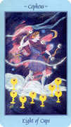 Eight of Cups Tarot card in Celestial Tarot deck