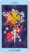 Ace of Swords Tarot card in Celestial deck